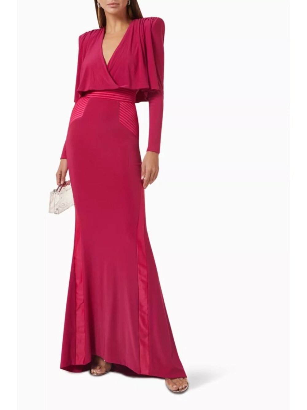 Zhivago The Will Cape Gown Rouge Pink Size 6 NWOT Formal Dress Revolve